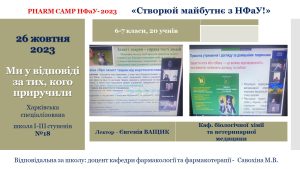 Профорієнтаційний табір Pharm Camp НФаУ – 2023 в online форматі 26 жовтня 2023